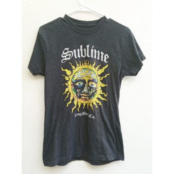 Sublime Shirt Adult Gray Short Sleeve Crew Neck Long Beach Music Mens Size M - Picture 1 of 6